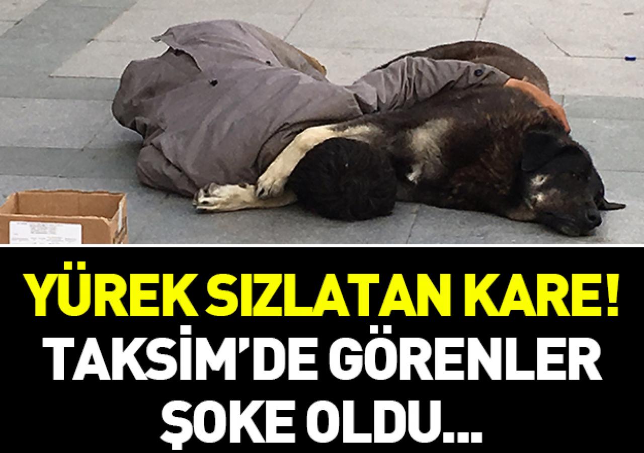 Taksim'de yürek sızlatan kare