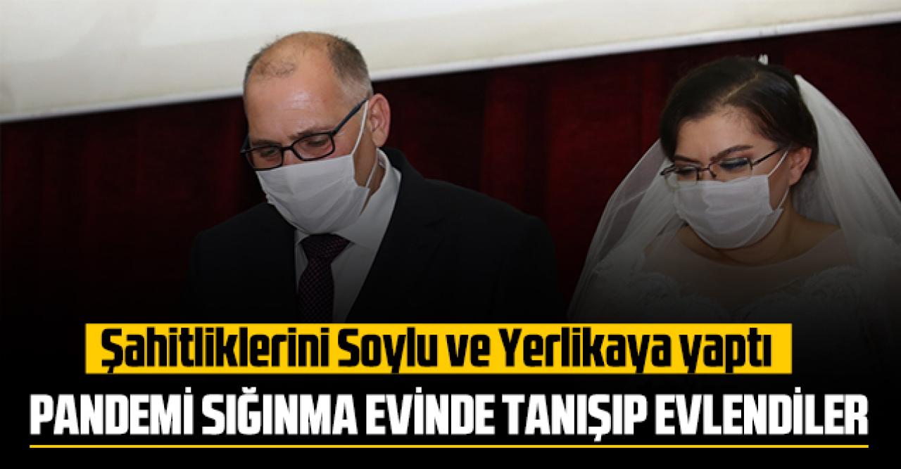 Pandemi sığınma evinde tanışıp evlendiler