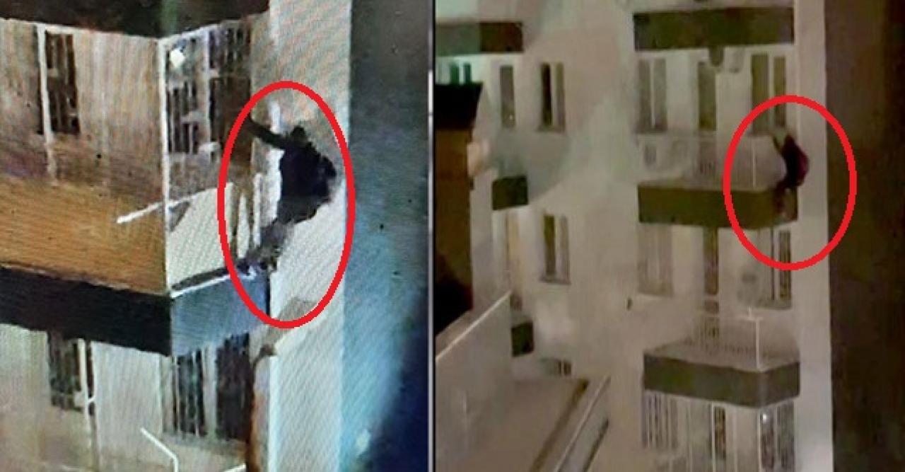 Türk ‘Örümcek Adam’ polisten kaçarken apartmanın 5.katına tırmandı