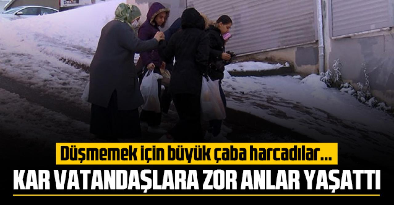 Esenyurt'ta vatandaşlar kar sebebiyle zor anlar yaşattı