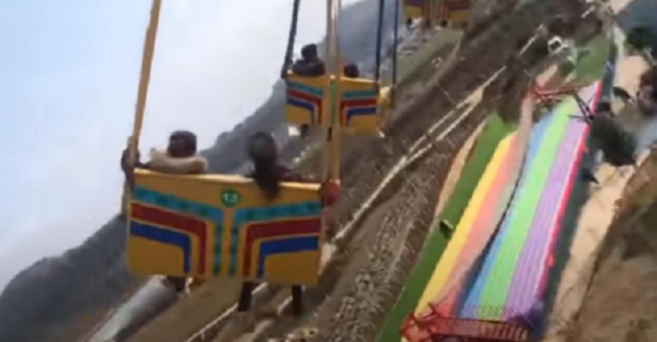 Çin’de lunapark faciası! Aniden yere çakıldılar