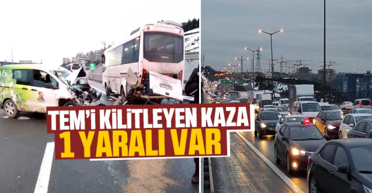 TEM'de trafiği kilitleyen kaza