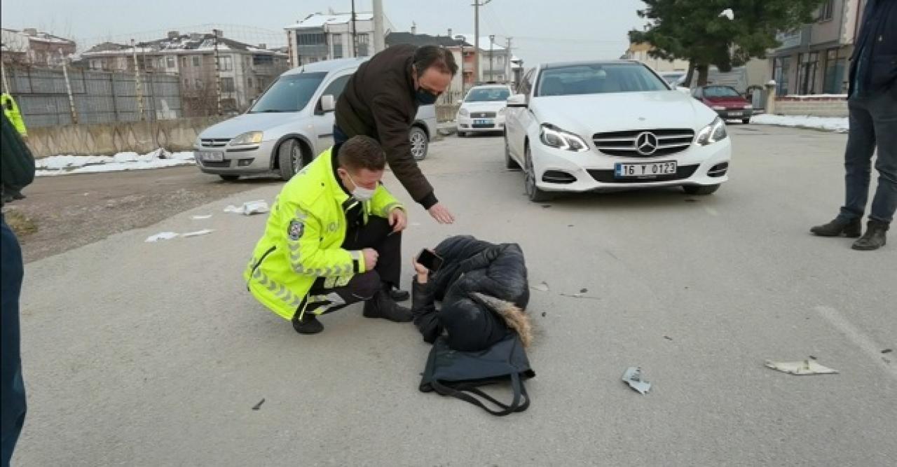 Bisikletle kaza yapan genç kendinden çok dedesine üzüldü