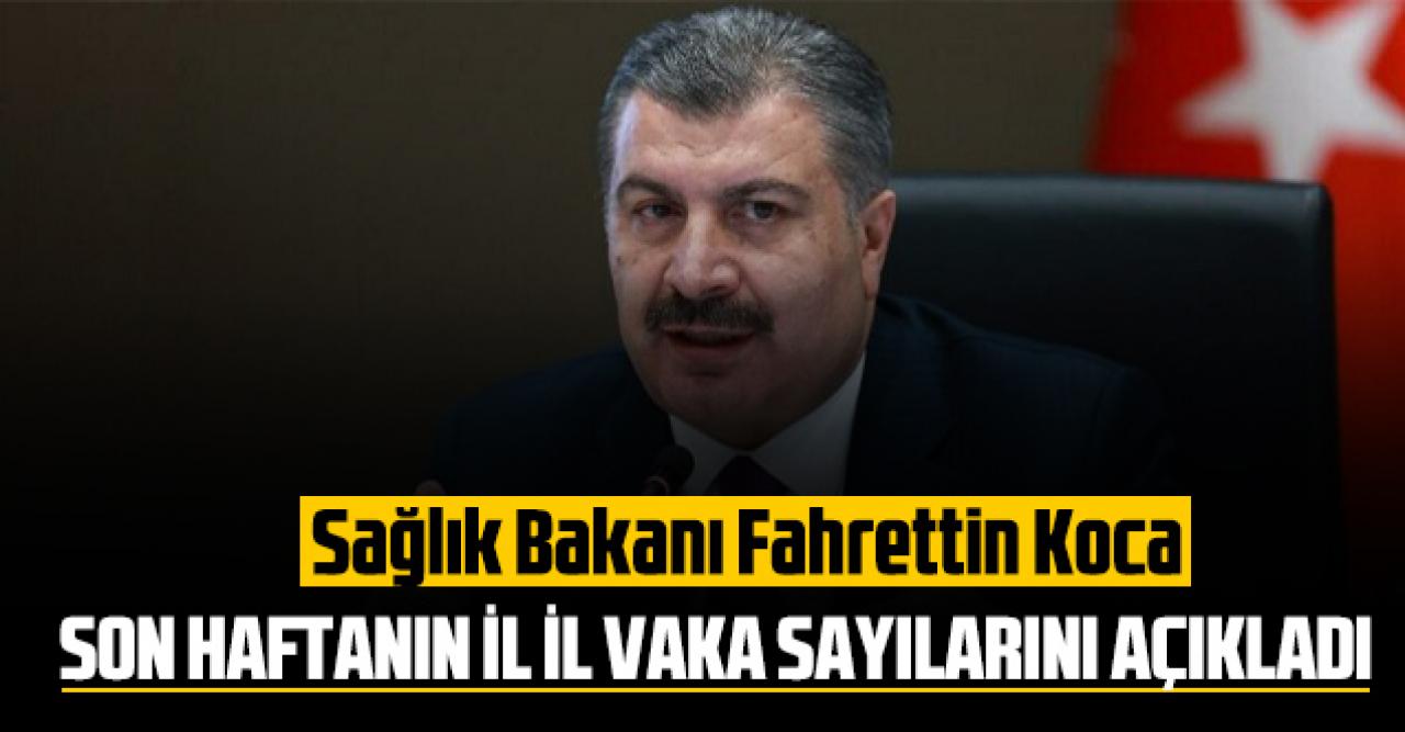 Sağlık Bakanı Fahrettin Koca son haftanın il il vaka sayısını açıkladı