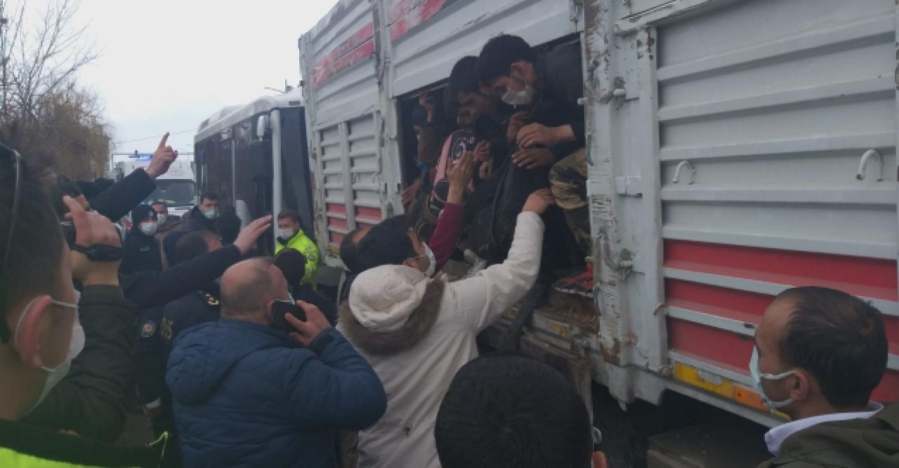 Van'da 1 kişinin hayatını kaybettiği kaza sonrası TIR'dan balık istifi 114 kaçak göçmen çıktı