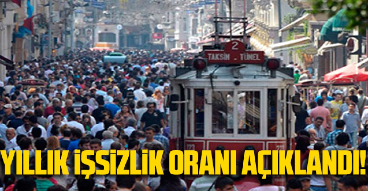 Yıllık işsizlik oranı açıklandı