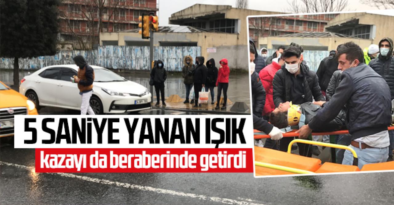 Beyoğlu'nda 5 saniye yanan yeşil ışık kaza yaptırdı!