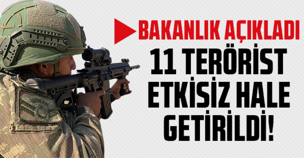 Barış Pınarı bölgesinde 11 terörist etkisiz hale getirildi