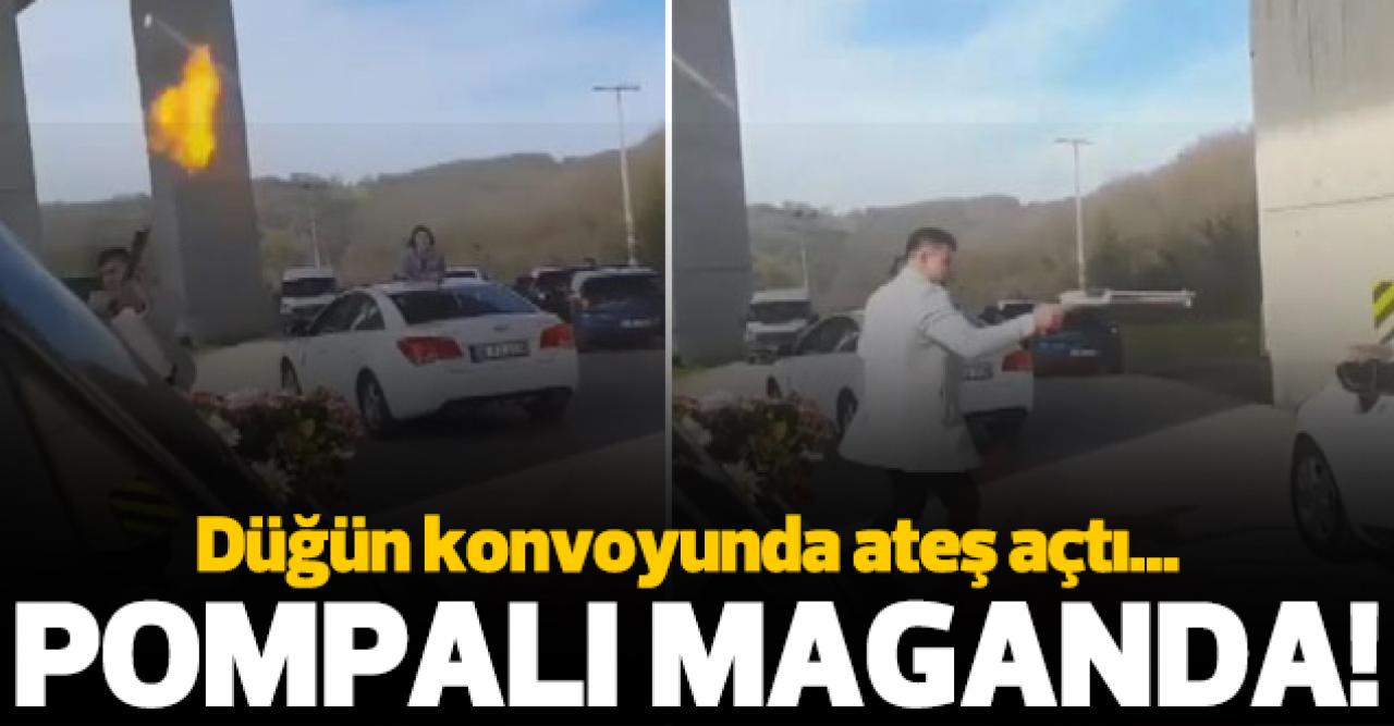 Düğün konvoyunda pompalıyla ateş açtı!