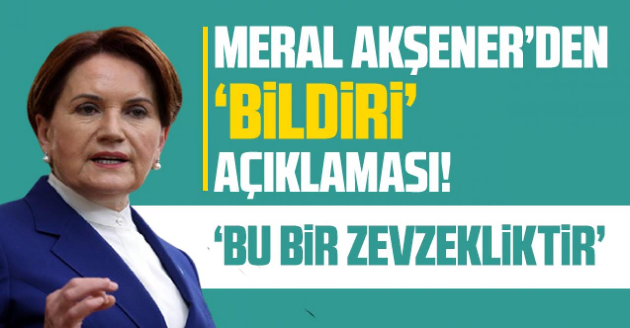 Meral Akşener'den 'Montrö bildirisi' açıklaması: 'Bu bir zevzekliktir'