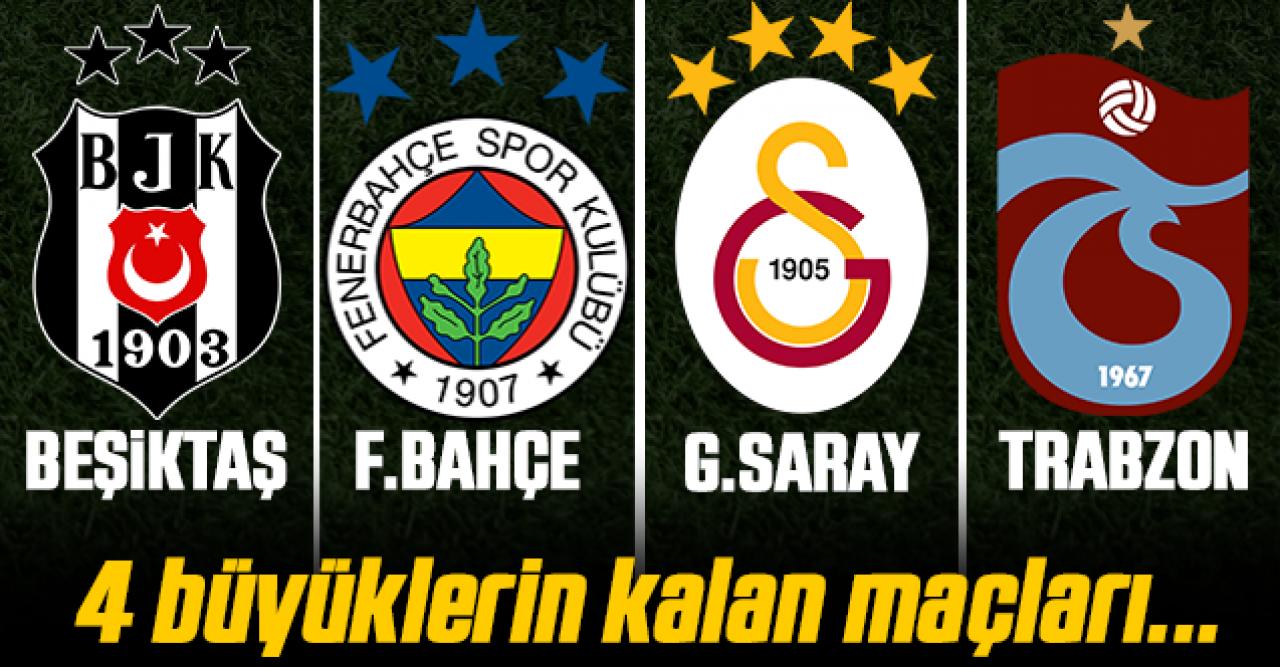 2020-2021 sezonu Beşiktaş, Fenerbahçe, Galatasaray ve Trabzonspor'un kalan maçları