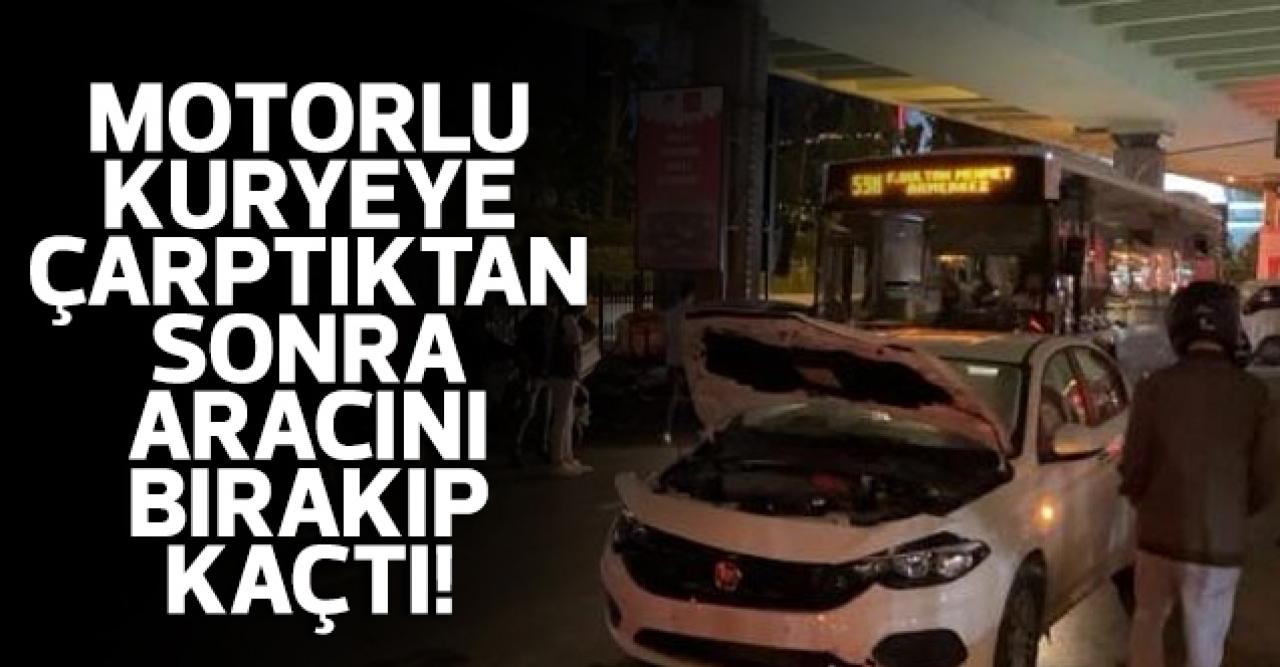 Motorlu kuryeye çarptıktan sonra aracını da bırakıp kaçtı!