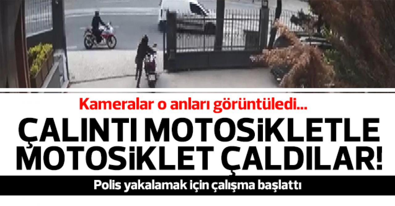 Çalıntı motosikletle motosiklet çaldılar!