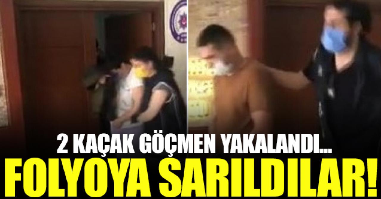 Folyoya sarılı 2 kaçak göçmen yakalandı