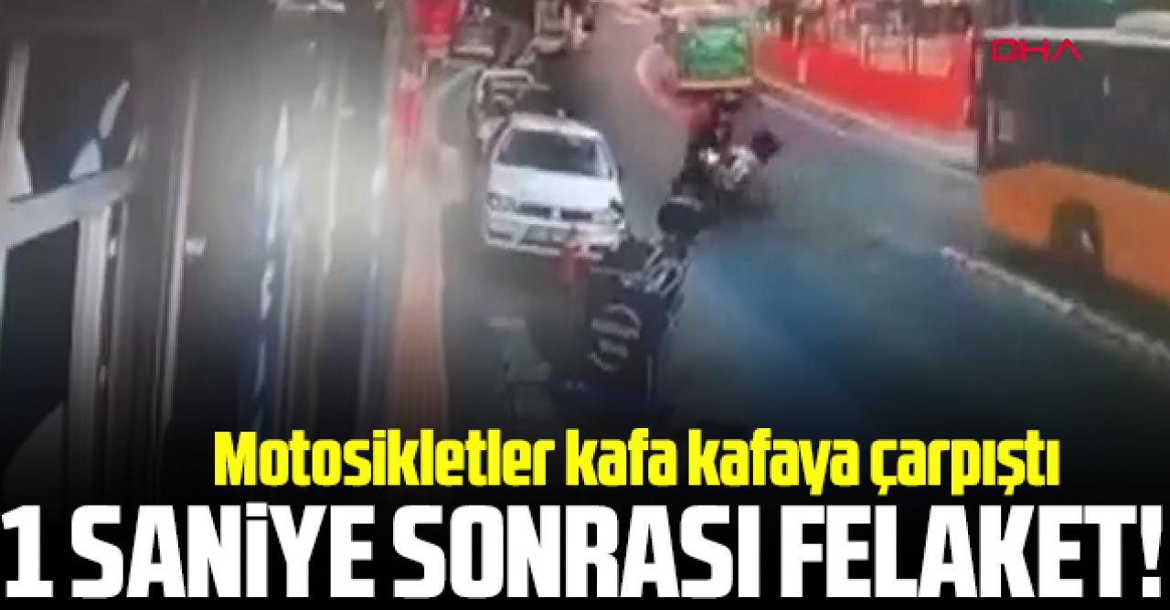 Sarıyer'de motosikletlilerin feci kazası kamerada