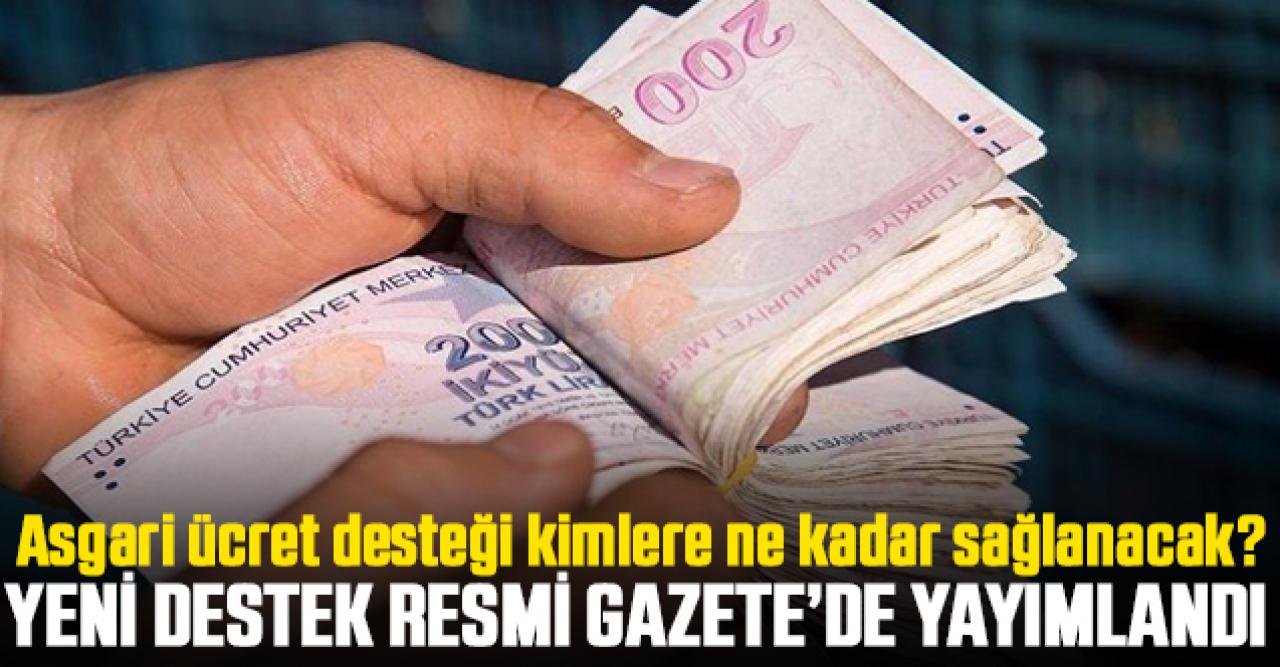 İşverenlere asgari ücret desteği Resmi Gazete'de yayımlandı!