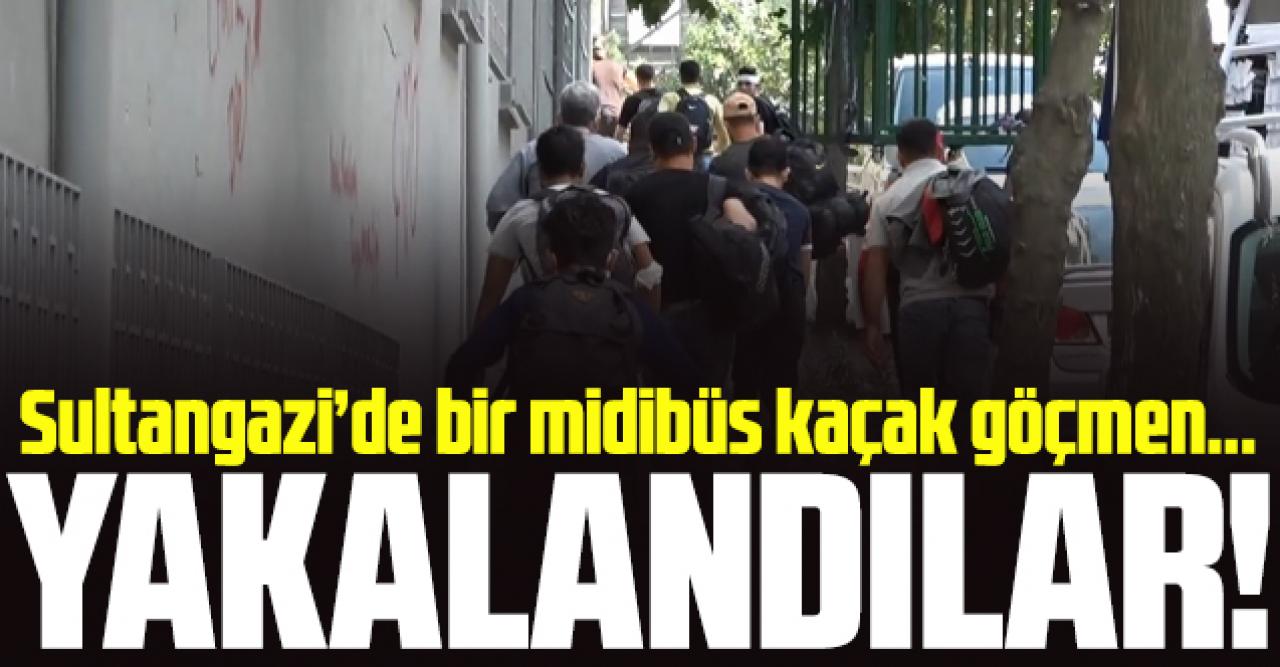 Sultangazi'de bir midibüs dolu kaçak göçmen yakalandı