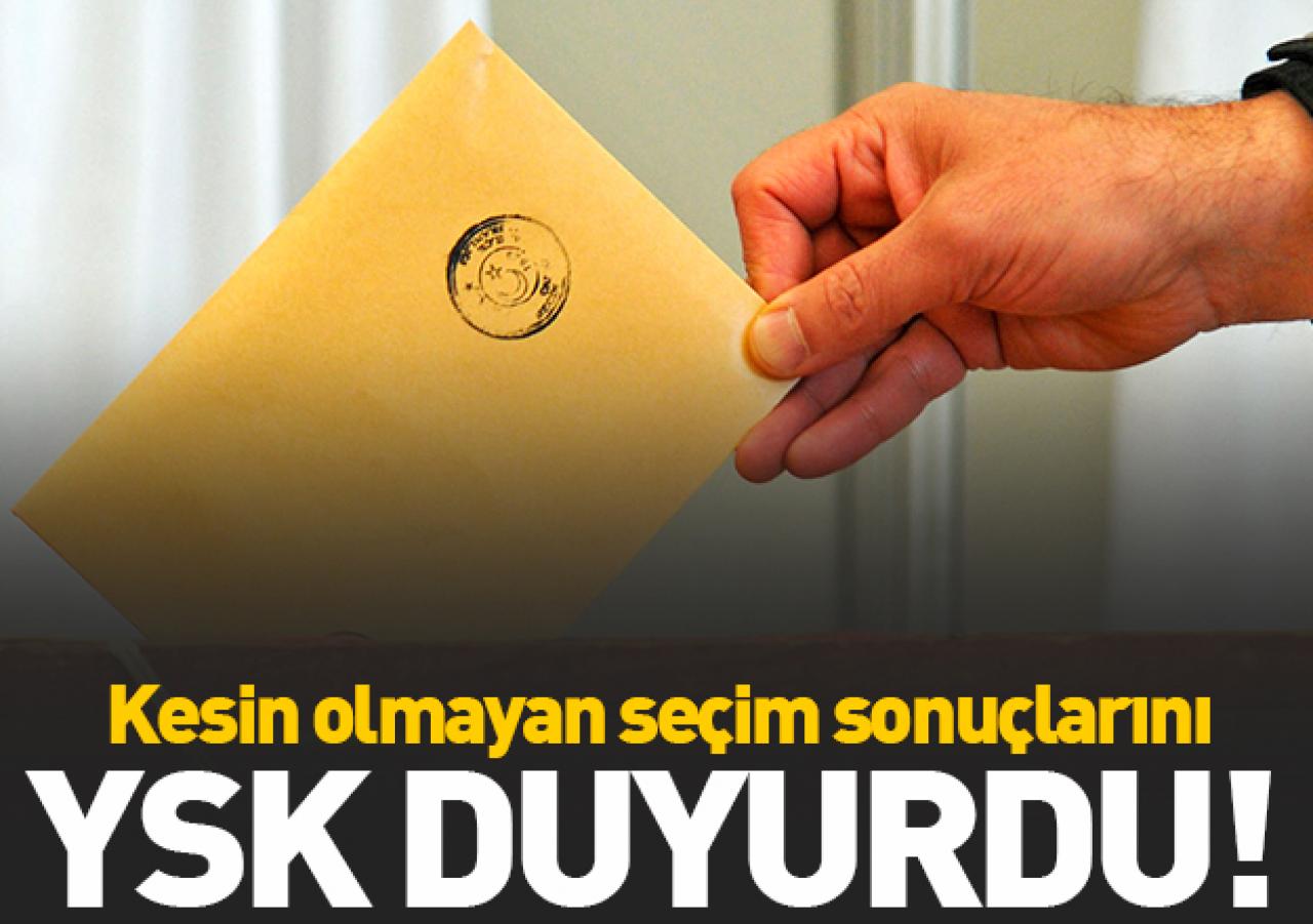 YSK kesin olmayan sonuçları duyurdu!