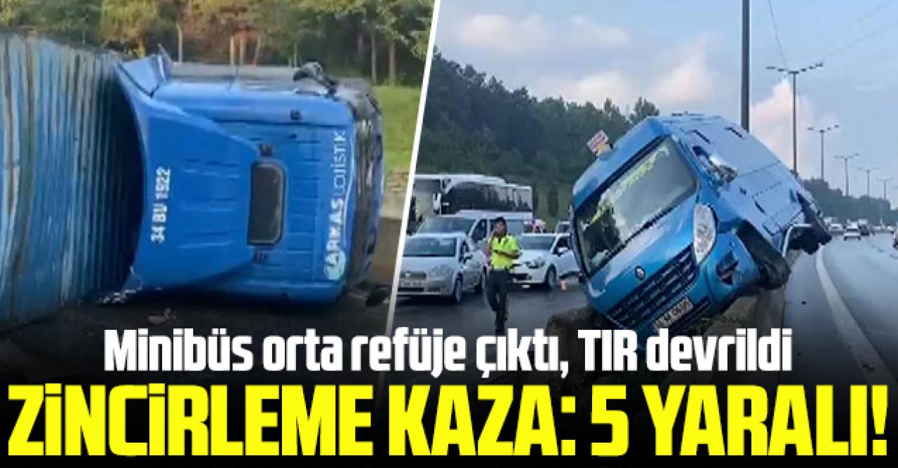 Sancaktepe TEM Bağlantı yolunda zincirleme trafik kazası: 5 yaralı