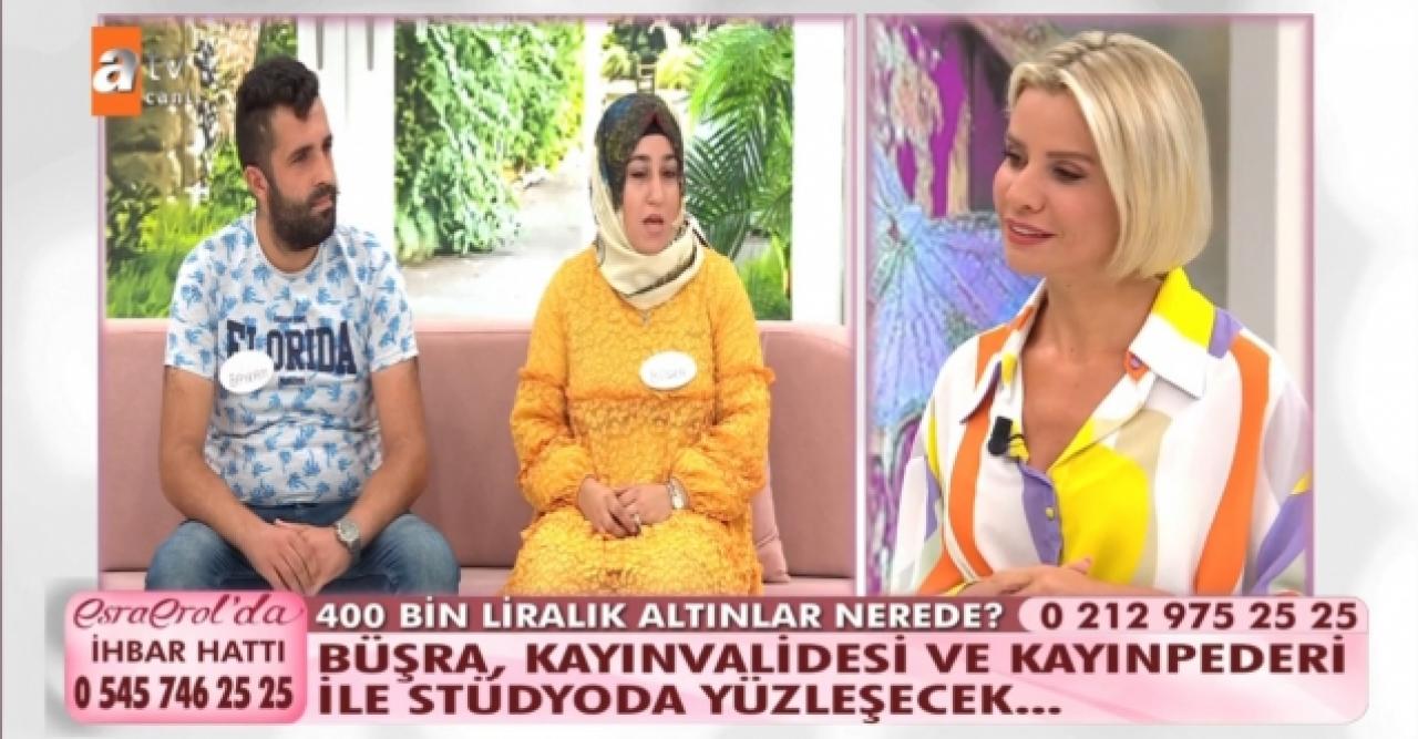 Esra Erol'da Büşra eşi Bayram'ın annesi ve babası ile stüdyoda yüzleşecek