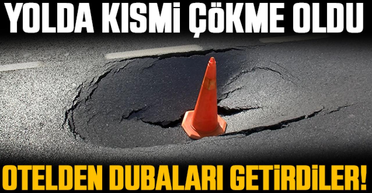 Sarıyer'de yolda çökme