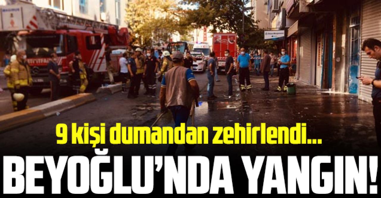 Beyoğlu'nda iş yerinde yangın: 9 kişi dumandan etkilendi