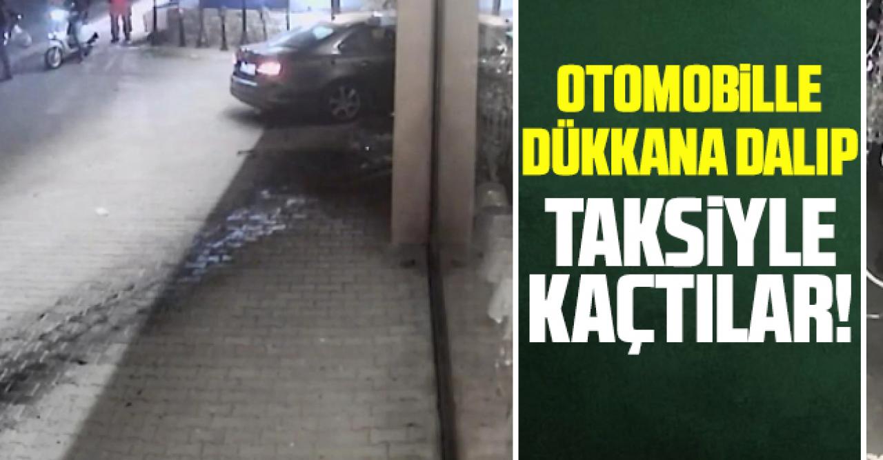 Esenyurt'ta otomobille dükkana daldılar, taksiye binip kaçtılar