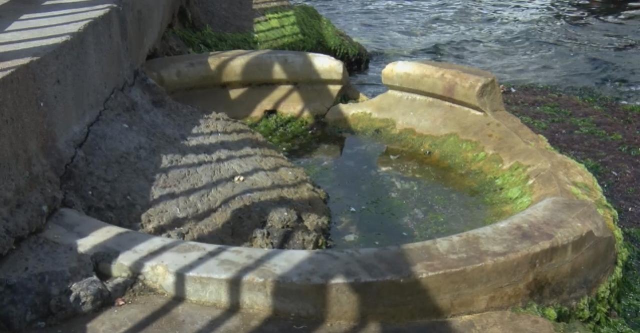 Eminönü İskelesi'nde yosunla kaplı kültür varlığı