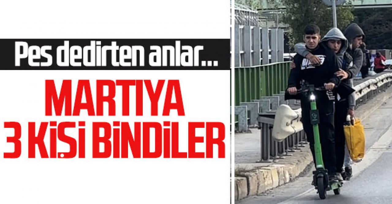 Kadıköy'de pes dedirten anlar! Martıye 3 kişi bindiler