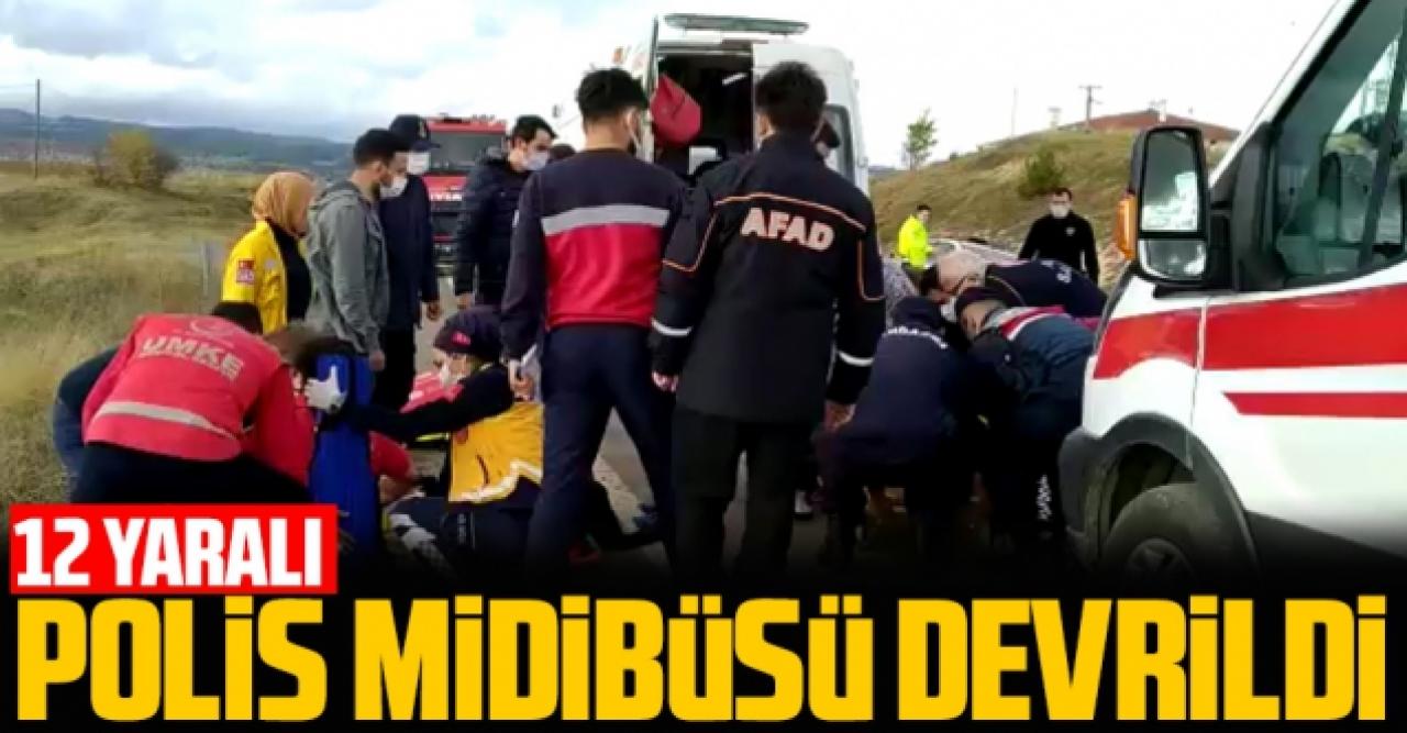 Kastamonu'da polis midibüsü devrildi: 12 yaralı