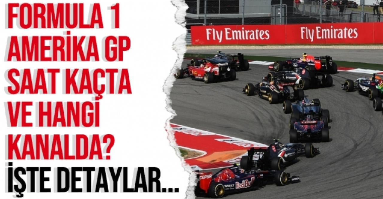 2021 Formula 1 (F1) Amerika (ABD) Grand Prix'i (yarışı) saat kaçta ve hangi kanalda?