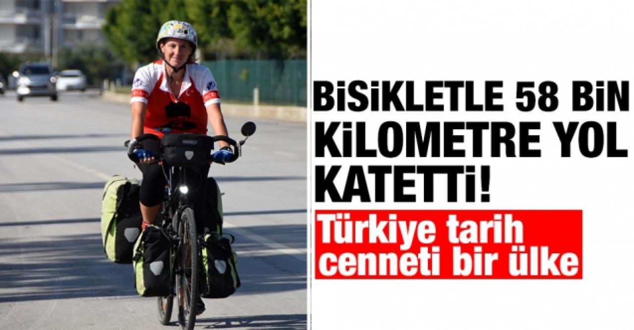 Bisikletle 58 bin kilometre kateden Avustralyalı Helen Dainty, Demre'de