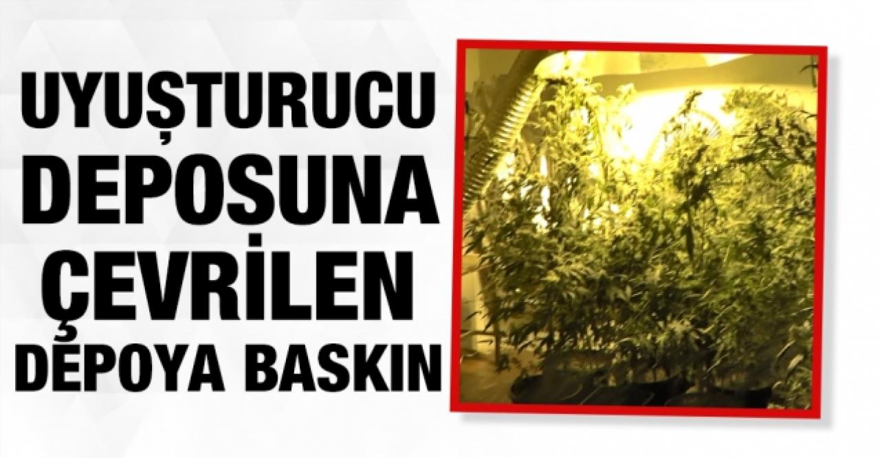 Eyüpsultan'da uyuşturucu serasına çevrilen depoya baskın