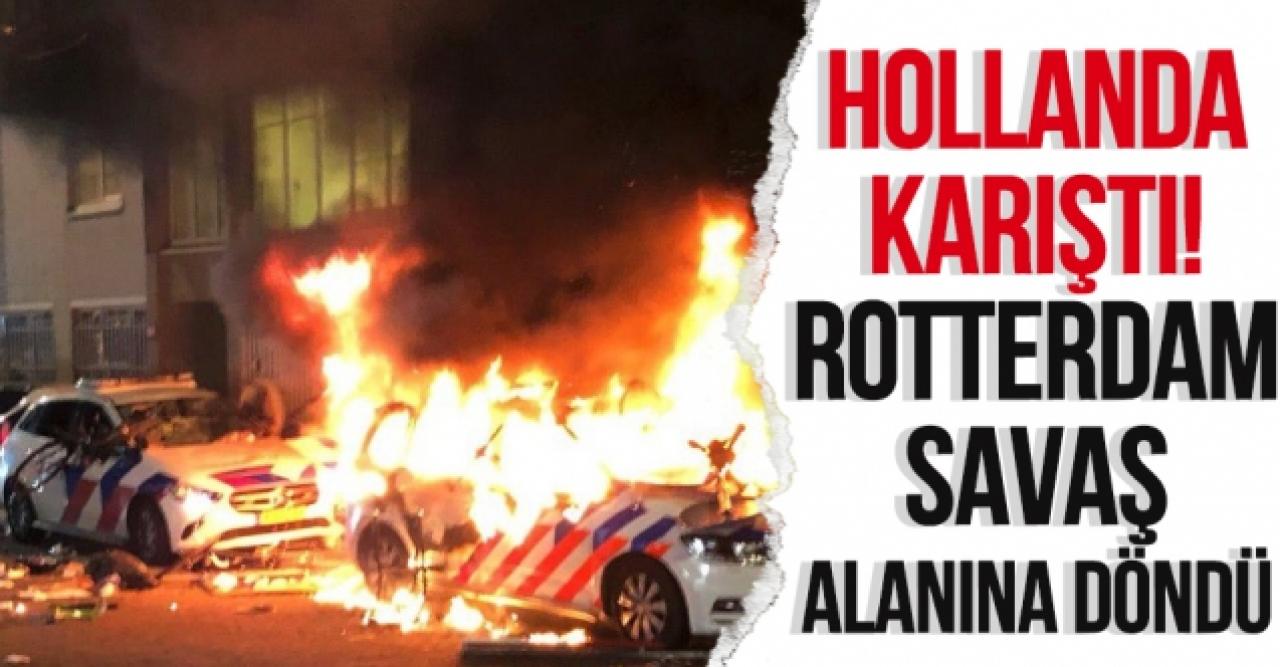 Hollanda'da koronavirüs önlemleri sonrası Rotterdam savaş alanına döndü