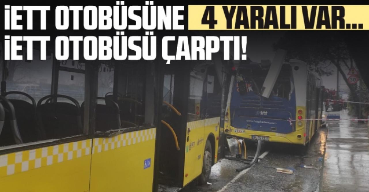 Sarıyer'de İETT otobüsü arkadan İETT otobüsüne çarptı