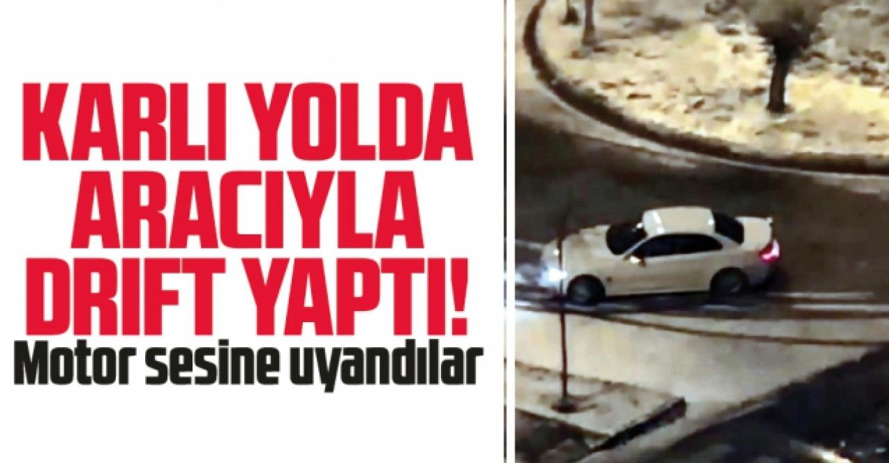 Avcılar'da karlı yolda drift yaptı! Vatandaşlar motor sesine uyandı