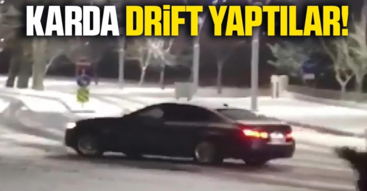 Karda drift yaptılar