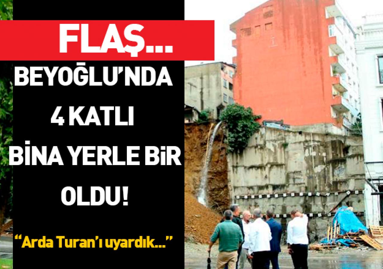 Beyoğlu'nda bina çöktü!