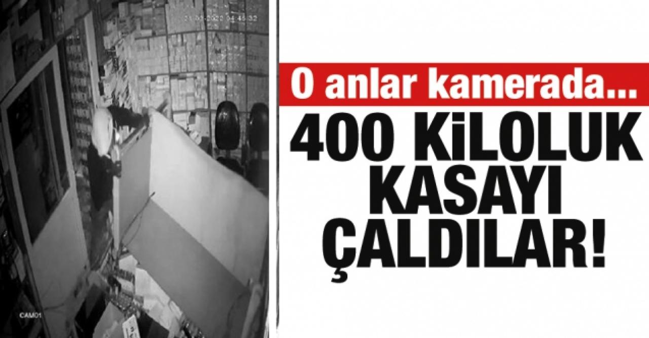 Gaziosmanpaşa'da dakikalar içinde 400 kilogramlık kasayı sürükleyek çaldılar