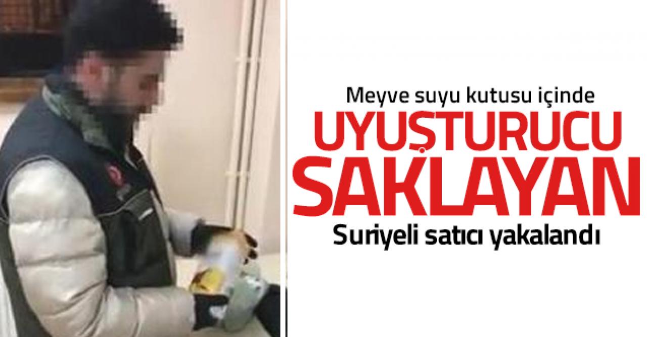 Fatih'te meyve suyu kutusunda uyuşturucu saklayan satıcı yakalandı