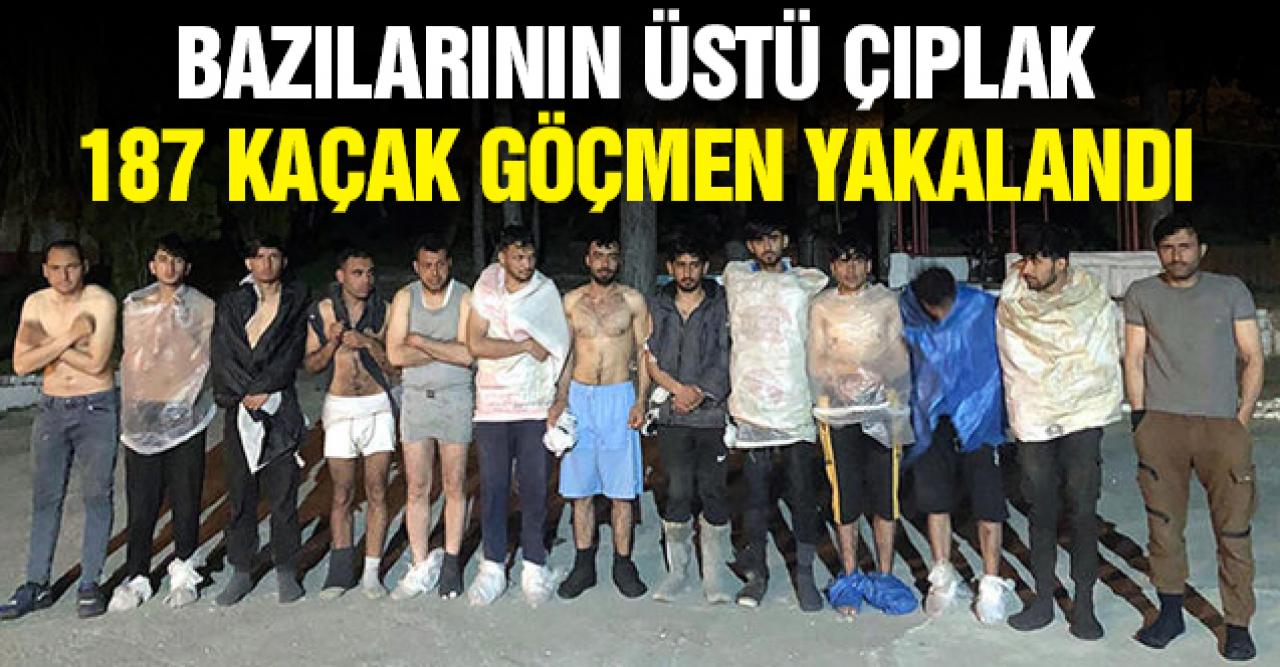 Bazılarının üstü çıplak 187 kaçak göçmen yakalandı