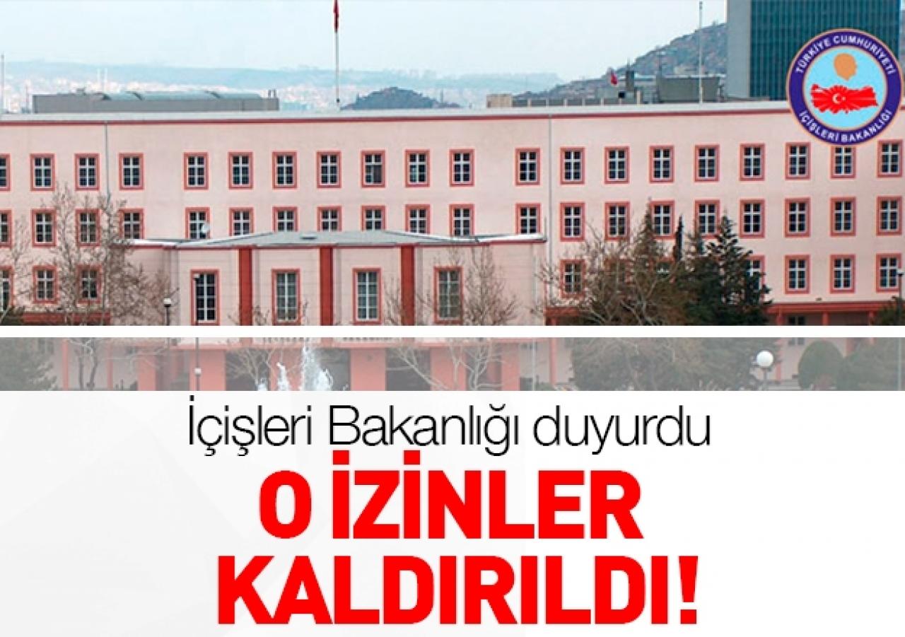 Yurt dışı izinleri kaldırıldı