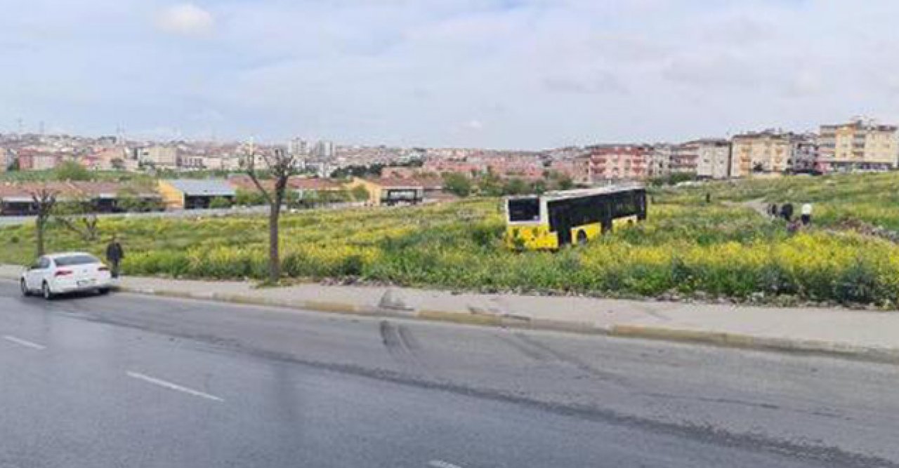 Sultangazi'de İETT otobüsü araziye uçtu; ekinleri zarar gören kadının tepkisi