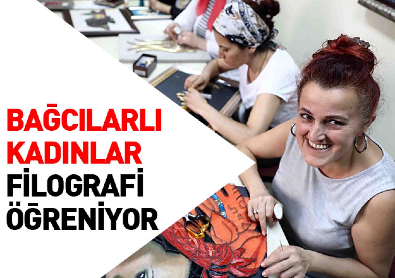 Bağcılarlı kadınlar filografi öğreniyor