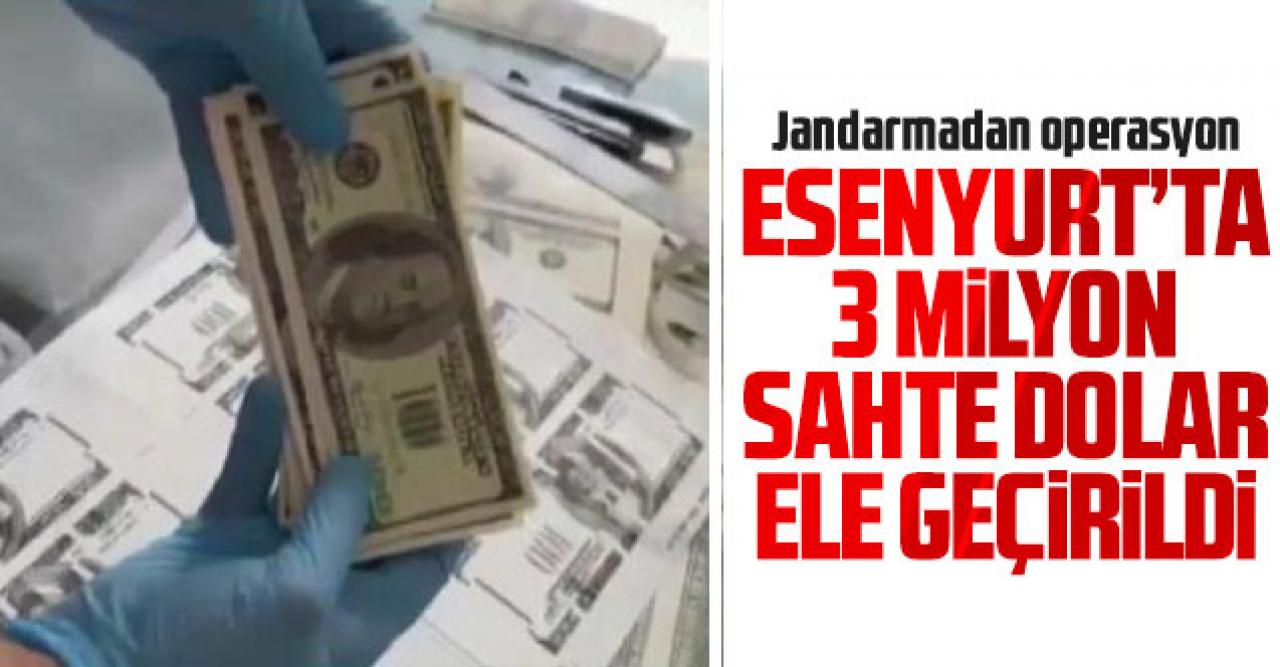 Esenyurt'ta jandarma operasyonunda 3 milyon sahte dolar ele geçirildi