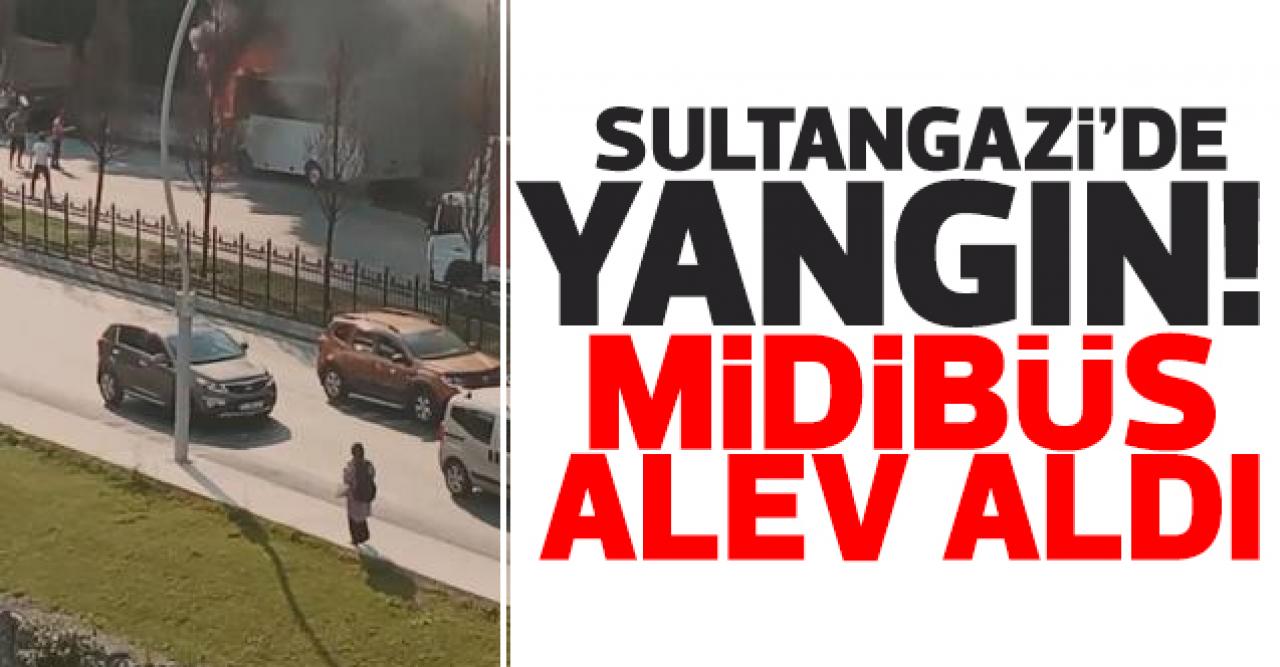 Sultangazi'de midibüs alev alev yandı