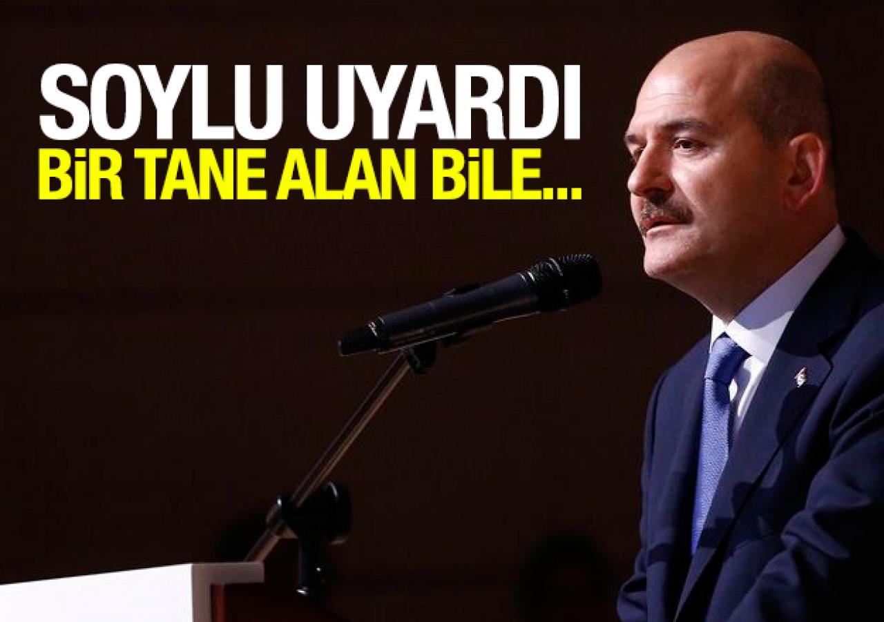 Bakan Soylu'dan önemli uyarı: Bir tane alan bile terör örgütünün değirmenine su taşımaktadır