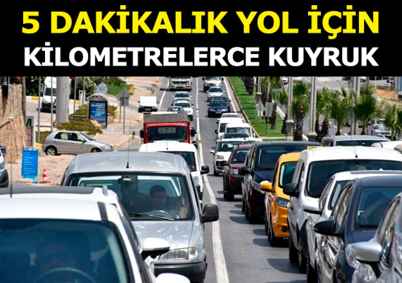 Bodrum'da trafik kilit! 5 dakikalık yol için kilometrelerce kuyruk