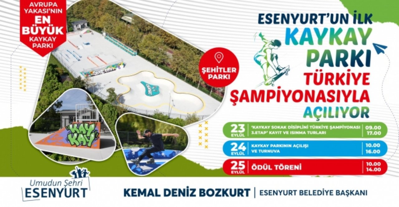 Esenyurt'ta Kaykay parkı açılıyor