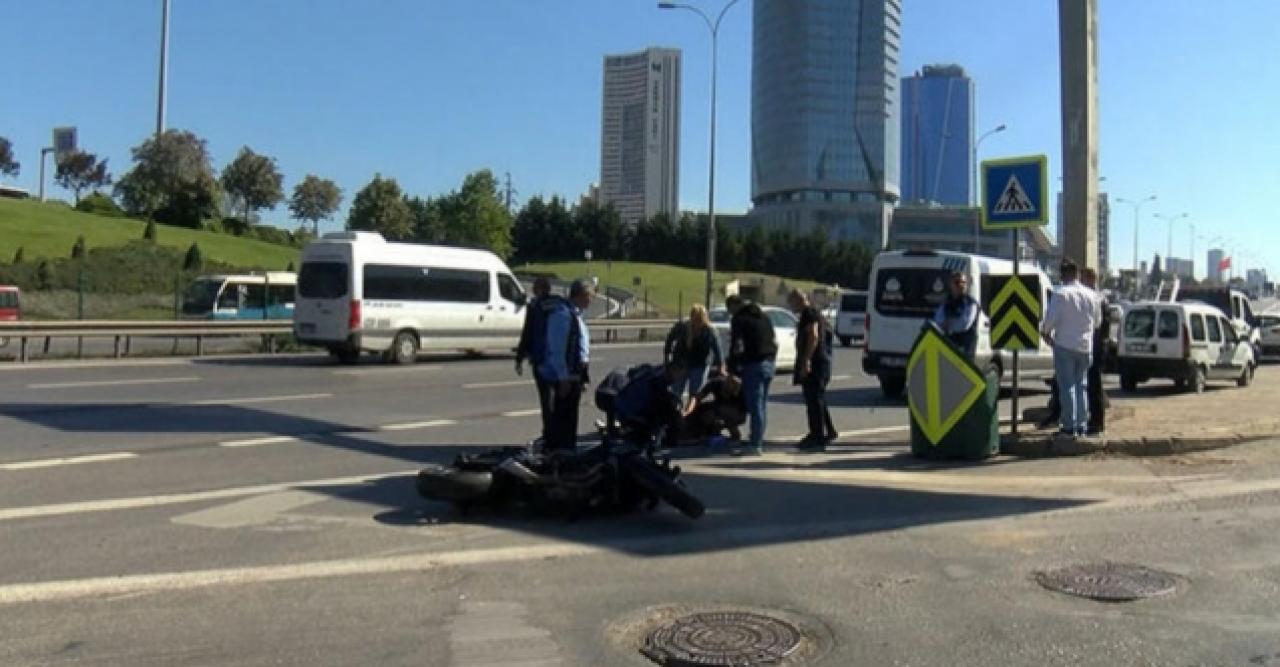 Kartal'da trafik kazasında motosikletli yaralandı